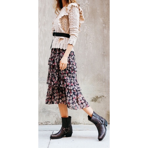 Frye Harness 8R White Distressed Cowboy Calf Boots - Picture 4 of 16